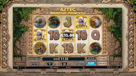 aztec warrior princess slot 69% with 5 reels, 20 paylines, free spins, and a bonus game